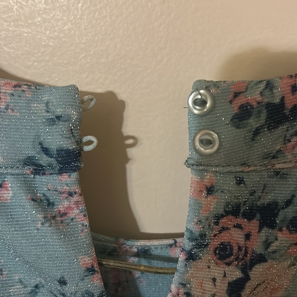 Beautees Blue Floral Kids Dress 8 - Picture 4 of 5